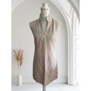 SAIL TO SABLE STS Beige Mint Trim Shift Dress Size XS